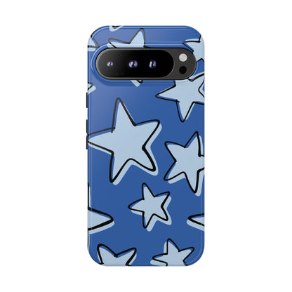 Cobalt Blue Doodle Star Phone Case
