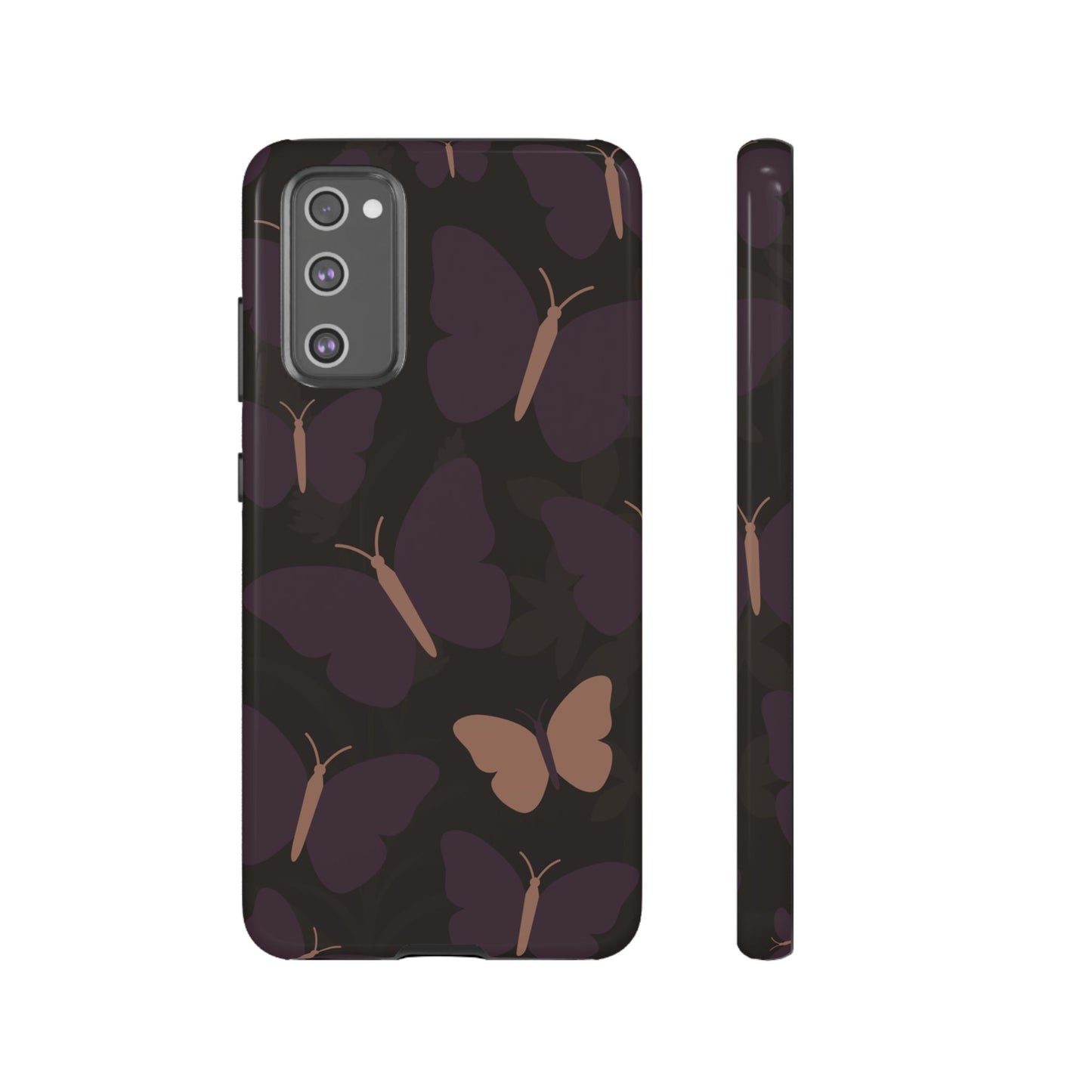 Samsung Galaxy S20 FE / Glossy Phone Case - Minimalist Purple Butterfly Pattern Phone Case