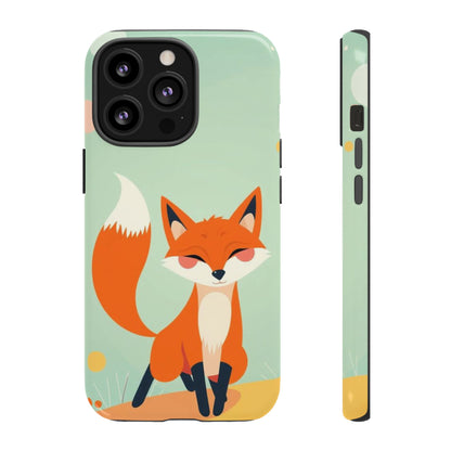 iPhone 13 Pro / Glossy Phone Case - Happy Fox Design Phone Case