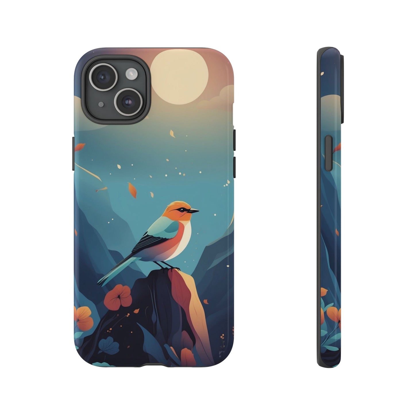 iPhone 15 Plus / Glossy Phone Case - Stylised Bird Design Phone Case