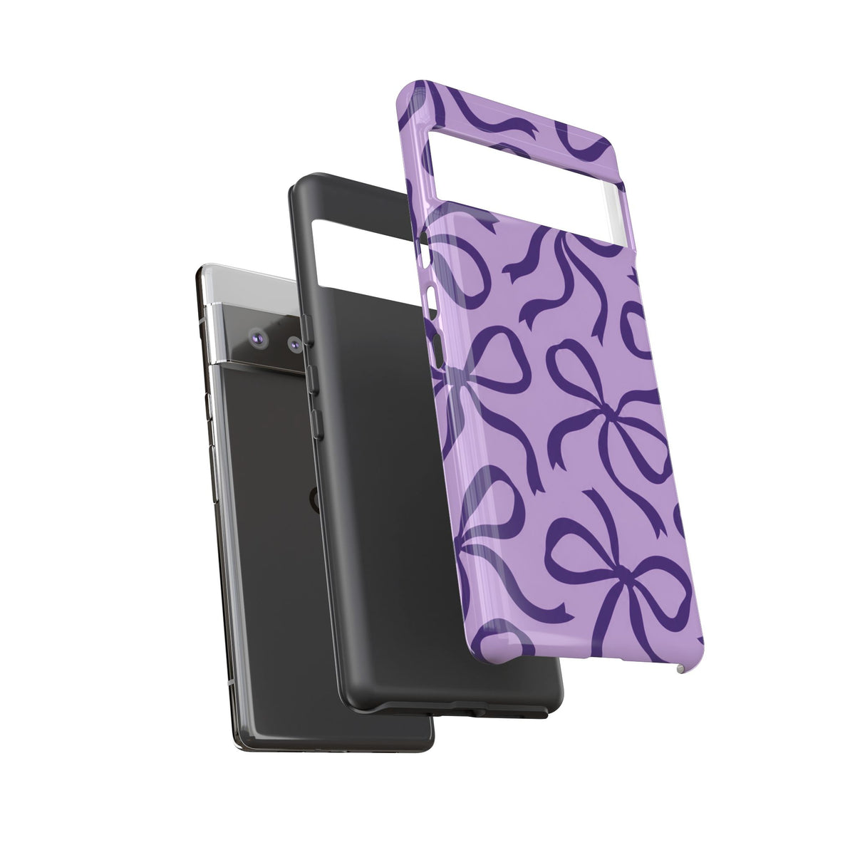Bold Lilac and Deep Purple Bow Pattern Phone Case