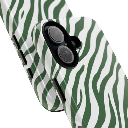 Stylish Sage Zebra Print Phone Case