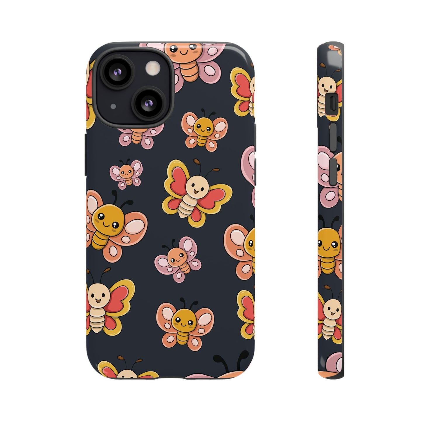 Grey Butterfly Sticker Design Phone Case - Grey Phone Case - iPhone 13 Mini / Glossy