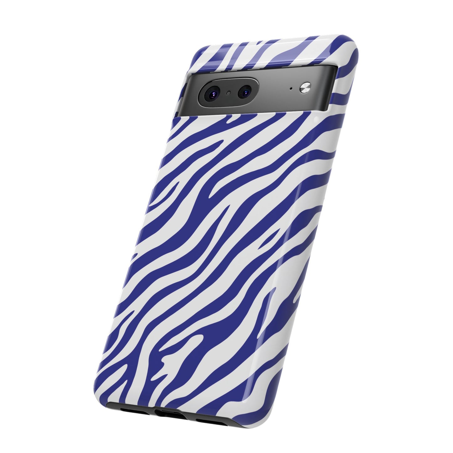Stylish Electric Blue Zebra Print Phone Case