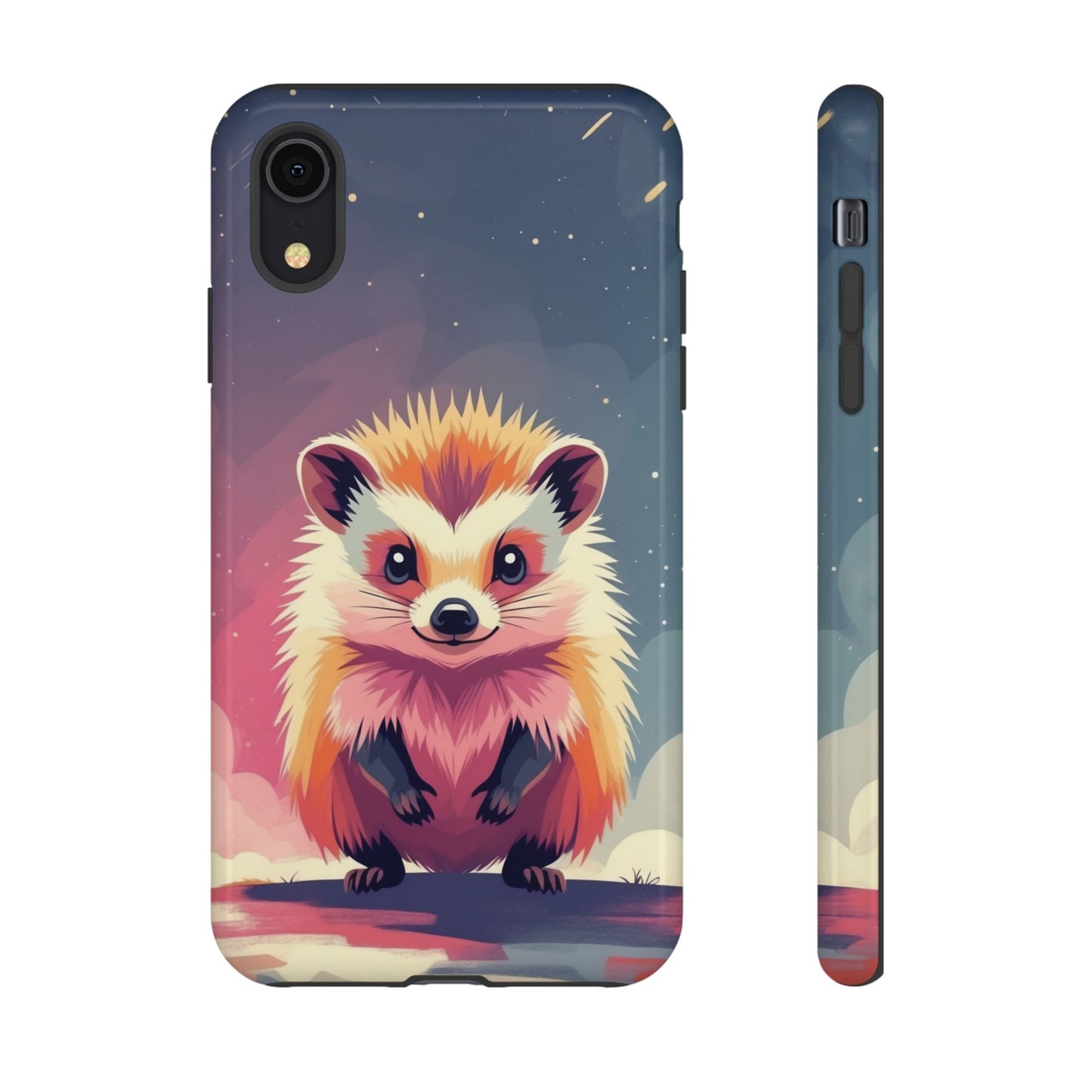 iPhone XR / Glossy Phone Case - Stylised Hedgehog Design Phone Case