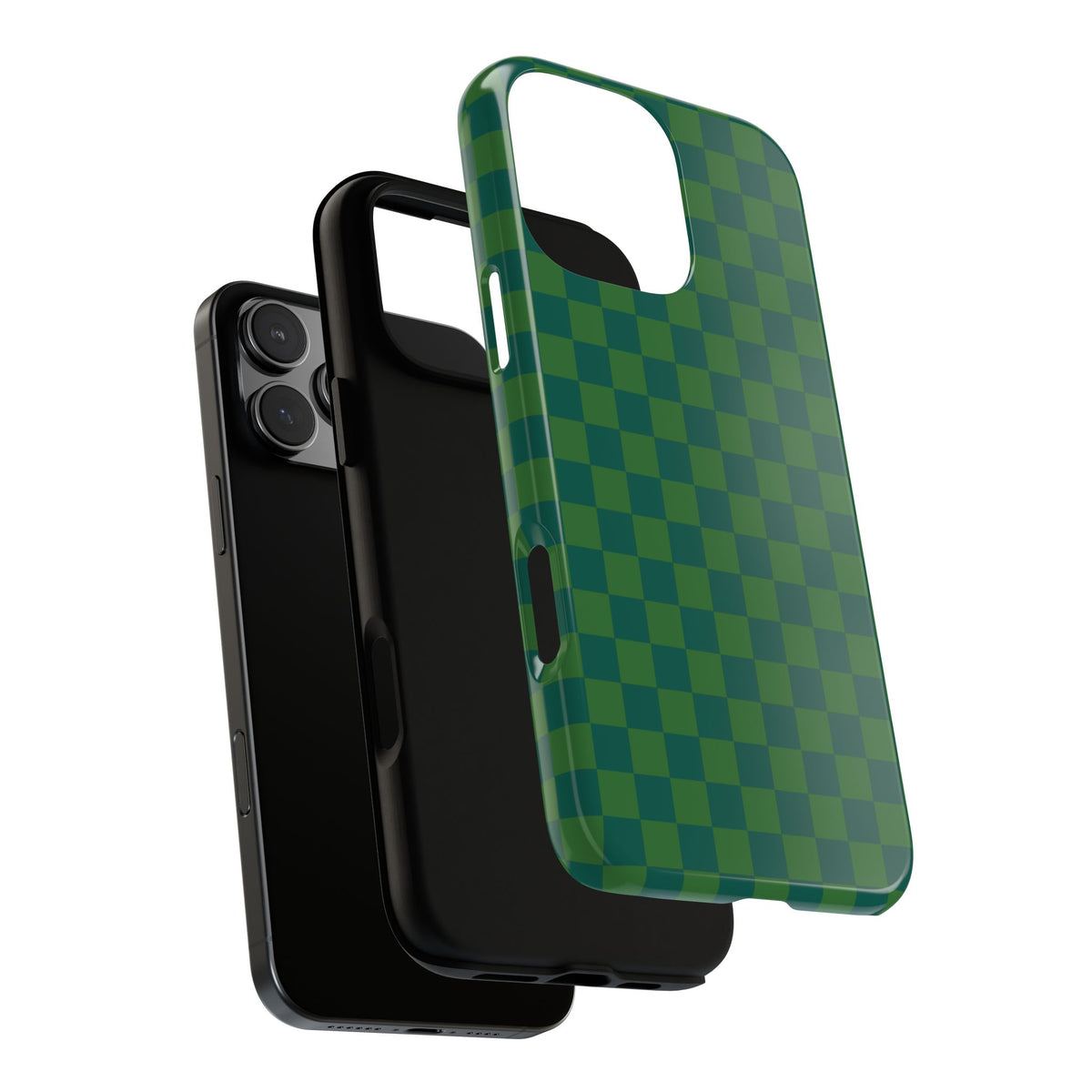 Bold Green Small Checked Pattern Phone Case - Green Phone Case