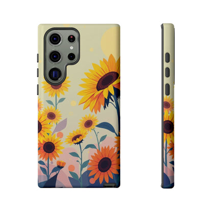 Samsung Galaxy S23 Ultra / Glossy Phone Case - Modern Flat Sunflower Design Phone Case