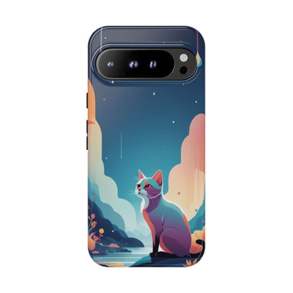 Google Pixel 9 Pro XL / Glossy Phone Case - Stylised Cat Design Phone Case
