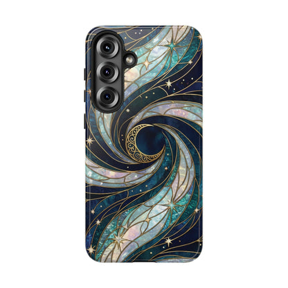 Elegant Navy & Teal Celestial Swirl Phone Case