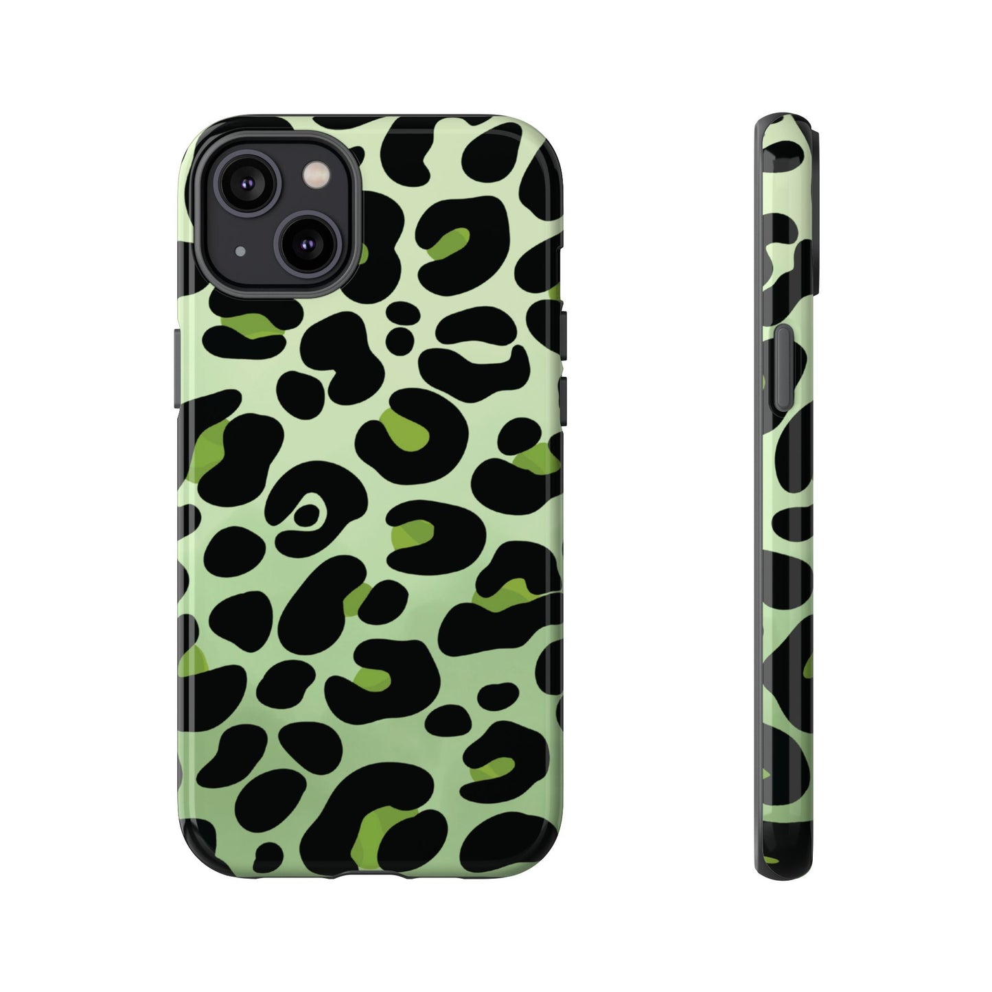 Chic Sage Leopard Print Phone Case