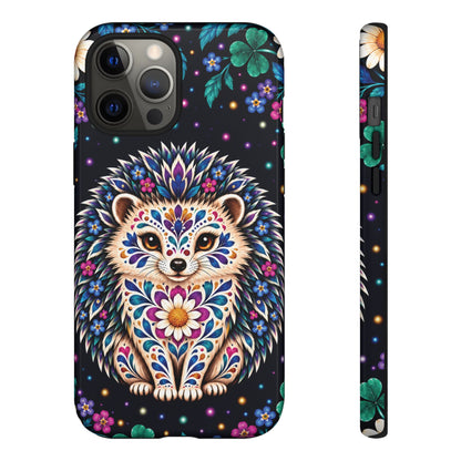 Vibrant Purple and Teal Calavera Hedgehog Phone Case - Multicolor Phone Case - iPhone 12 Pro Max / Glossy