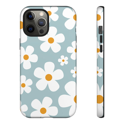 iPhone 12 Pro Max / Glossy Phone Case - ’Blue Daisy Pattern’ Phone Case