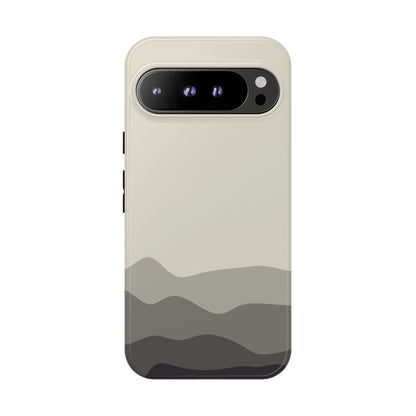 Ivory Abstract Waves Protective Phone Case - White Phone Case - Google Pixel 9 Pro XL / Glossy