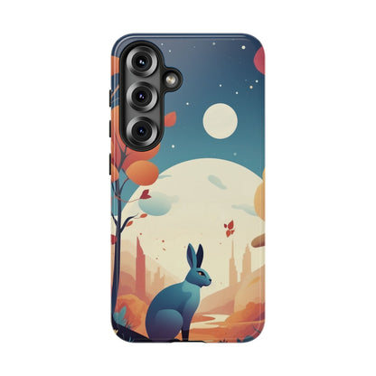 Stylised Blue Hare Design Phone Case - Multicolor Phone Case - Samsung Galaxy S25 / Glossy