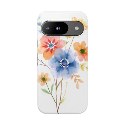 Google Pixel 9 / Glossy Phone Case - Boho Chic Watercolour Bouquet Pattern Phone Case