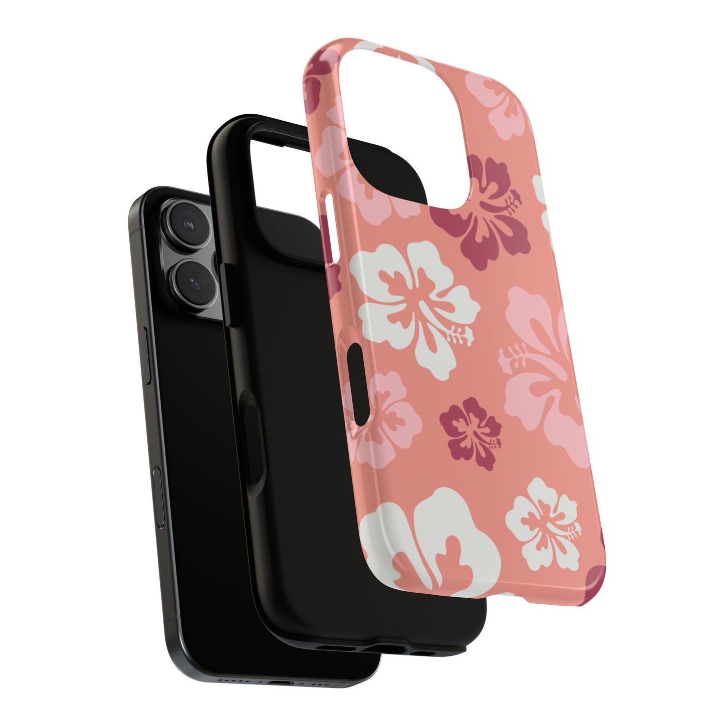 Phone Case - ’Pink Hibiscus Retro Pattern #3’ Phone Case