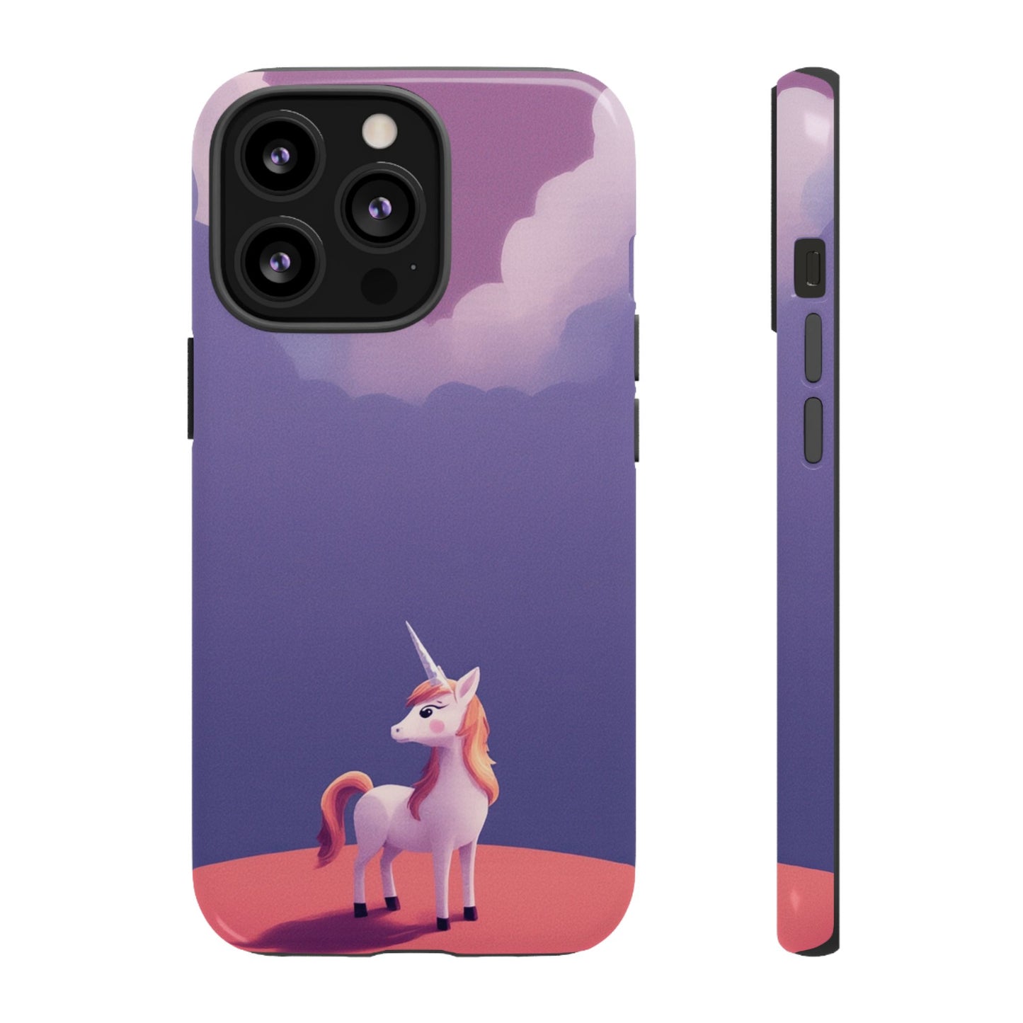 iPhone 13 Pro / Glossy Phone Case - Cute Unicorn & Cloud Design Phone Case