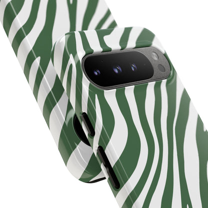 Modern Sage Zebra Print Phone Case