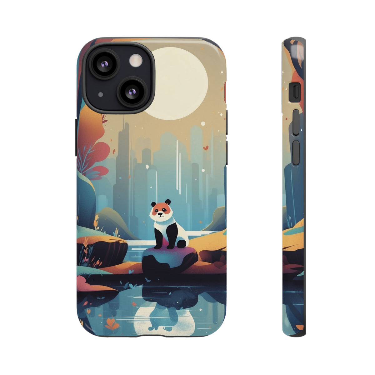 Stylised Panda Design Phone Case - Multicolor Phone Case - iPhone 13 Mini / Glossy
