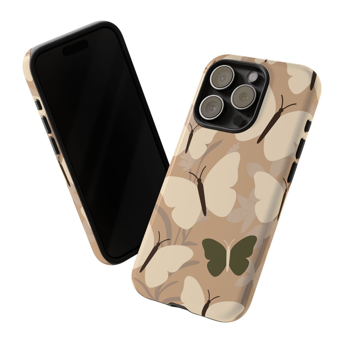Minimalist Beige Butterfly Pattern Phone Case - Beige Phone Case