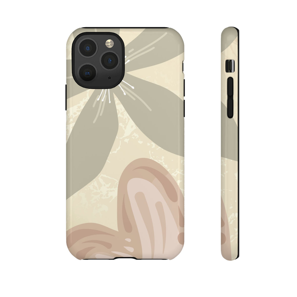 Hibiscus Heart Pattern Phone Case - Beige Phone Case - iPhone 11 Pro / Glossy