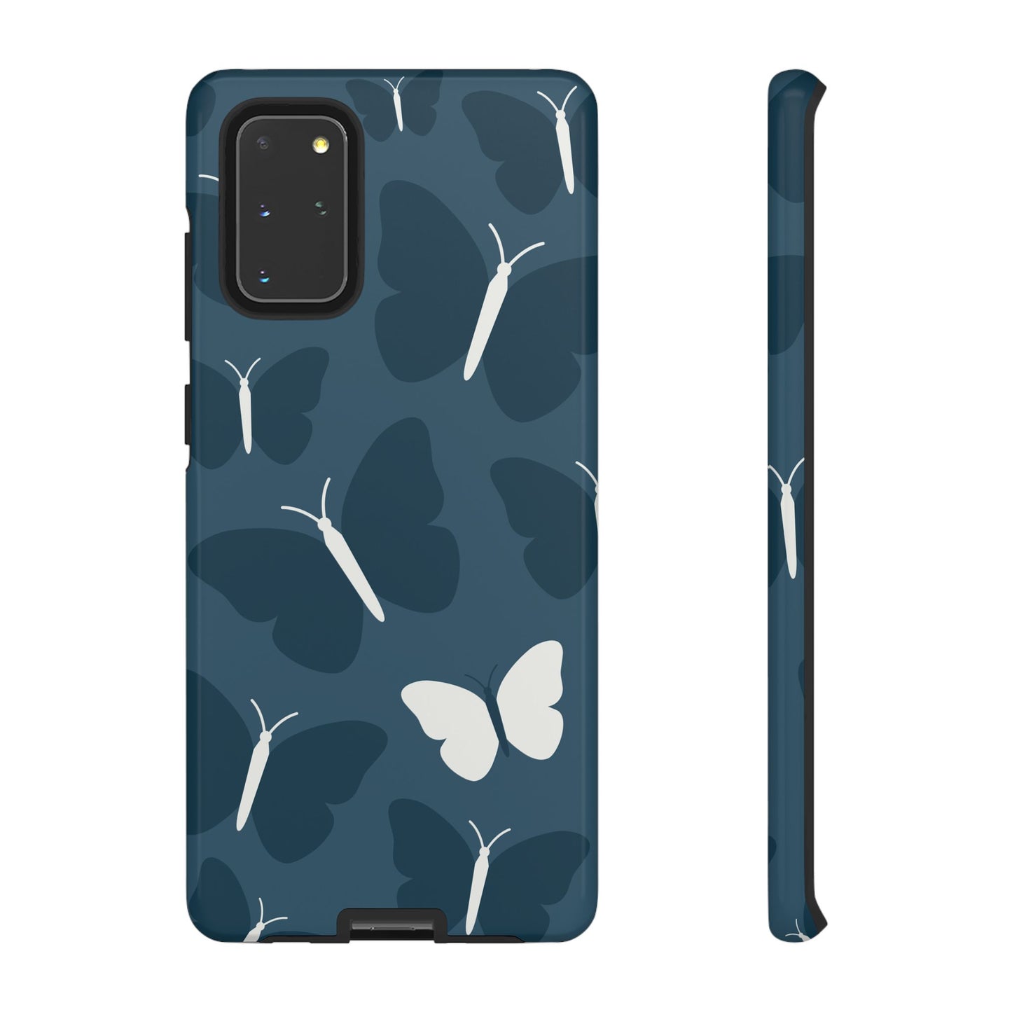 Minimalist Dark Blue Butterfly Pattern Phone Case - Blue Phone Case - Samsung Galaxy S20+ / Glossy