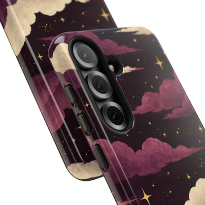 Illustrated Plum Clouds & Stars Phone Case