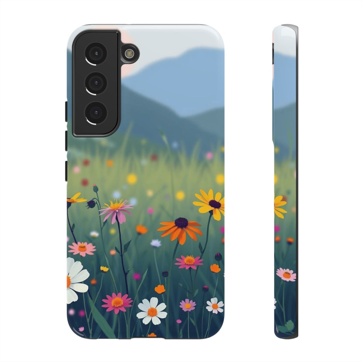 Samsung Galaxy S22 / Glossy Phone Case - Vibrant Meadow Design Phone Case