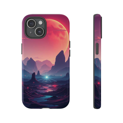 iPhone 15 / Glossy Phone Case - Alien Moon Landscape Design Phone Case