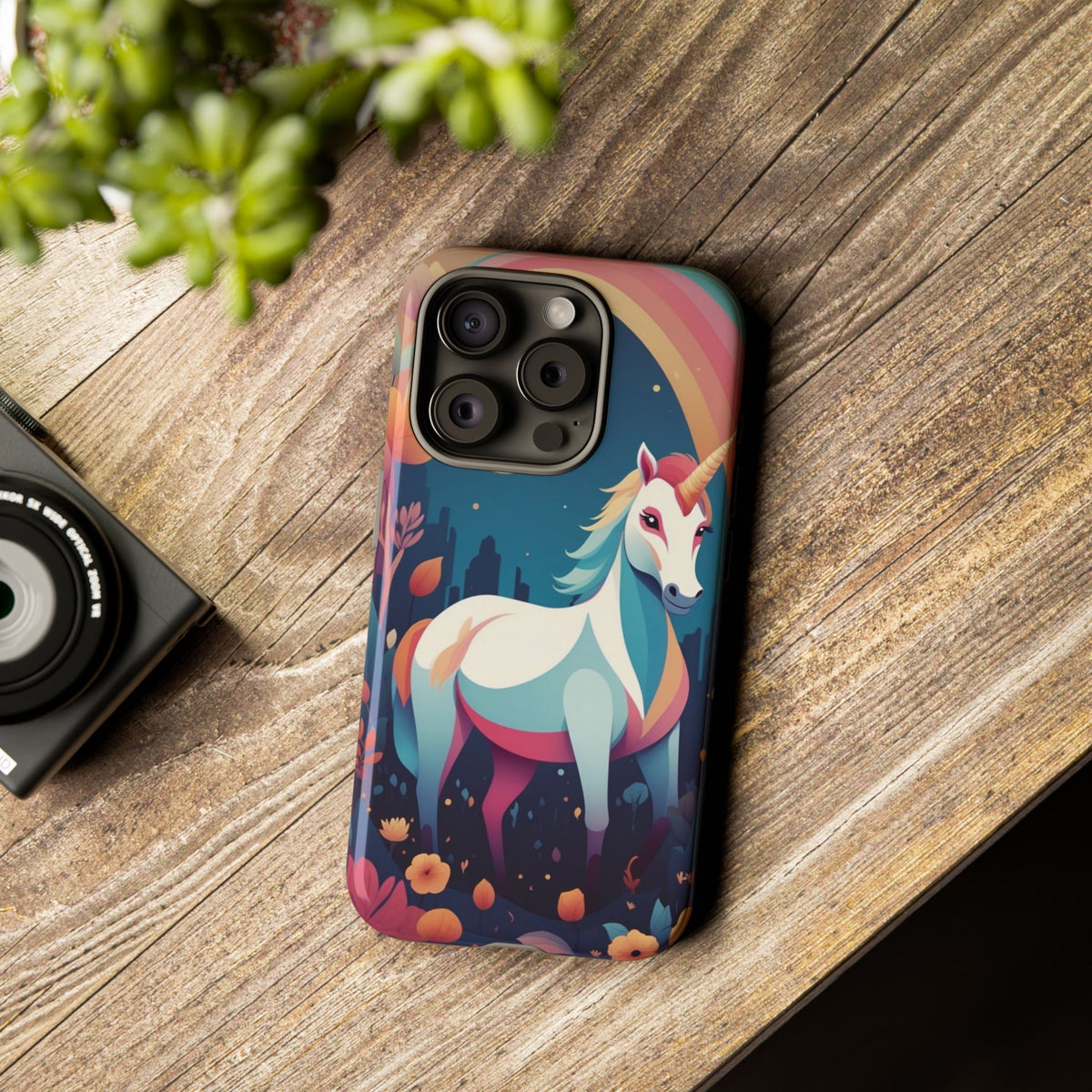 Stylised Unicorn & Rainbow Design Phone Case - Multicolor Phone Case