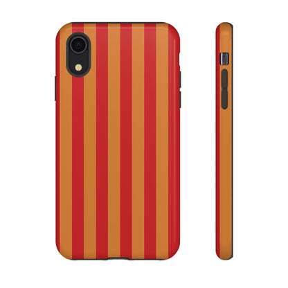 iPhone XR / Glossy Phone Case - ’Orange & Red Stripe Pattern’ Phone Case