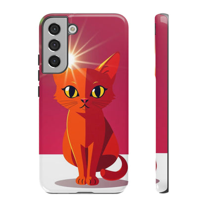 Samsung Galaxy S22 Plus / Glossy Phone Case - Flashing Cat Design Phone Case