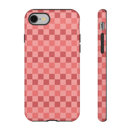 Bold Pink Small Checked Pattern Phone Case - Pink Phone Case - iPhone 8 / Glossy