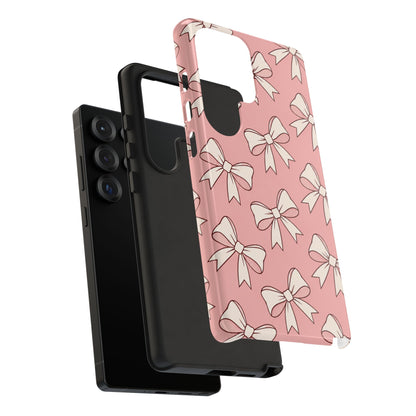 Chic Blush Pink Bow Pattern Phone Case