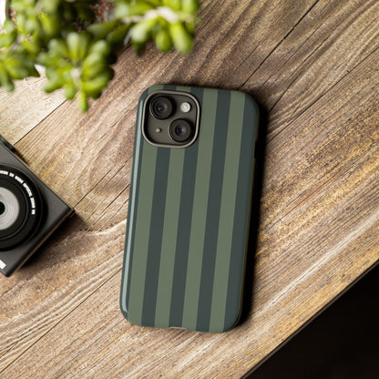 Dark Green Stripe Pattern Phone Case - Green Phone Case