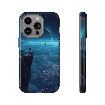 iPhone 14 Pro / Glossy Phone Case - Orbital Ring Horizon Sci-fi Phone Case