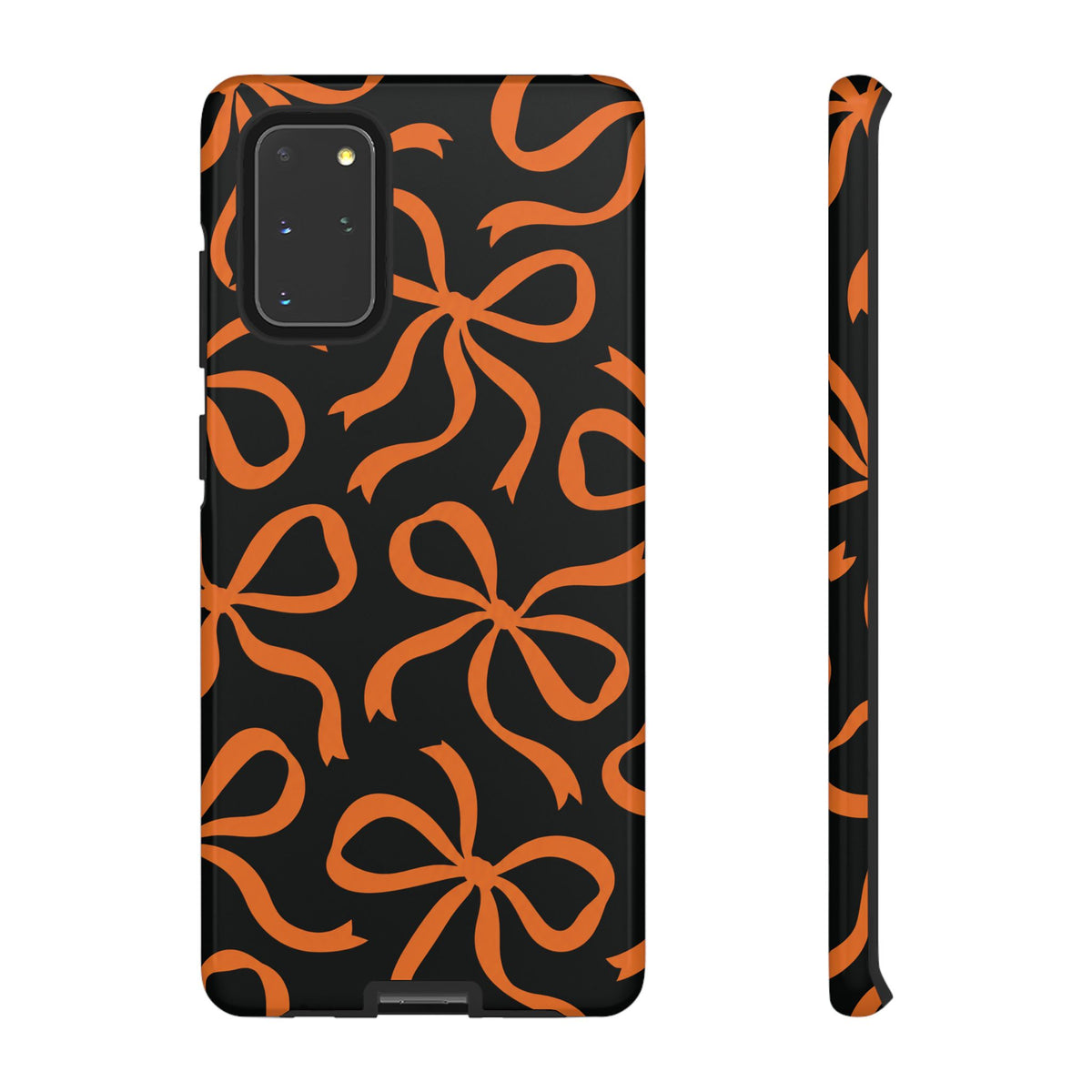 Bold Black and Burnt Orange Bow Pattern Phone Case