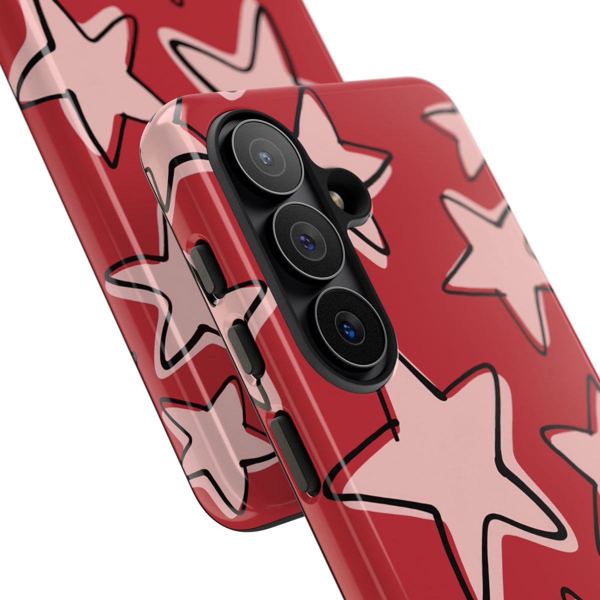 Cherry Red Doodle Star Phone Case