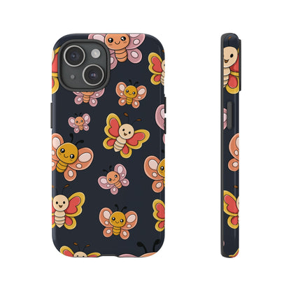 Grey Butterfly Sticker Design Phone Case - Grey Phone Case - iPhone 15 / Glossy