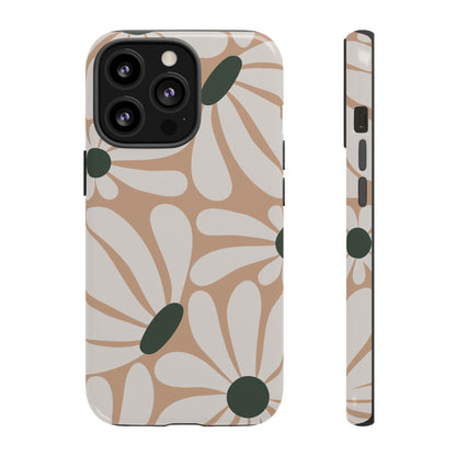 Retro Beige & White Daisy Pattern Phone Case - Beige Phone Case - iPhone 13 Pro / Glossy