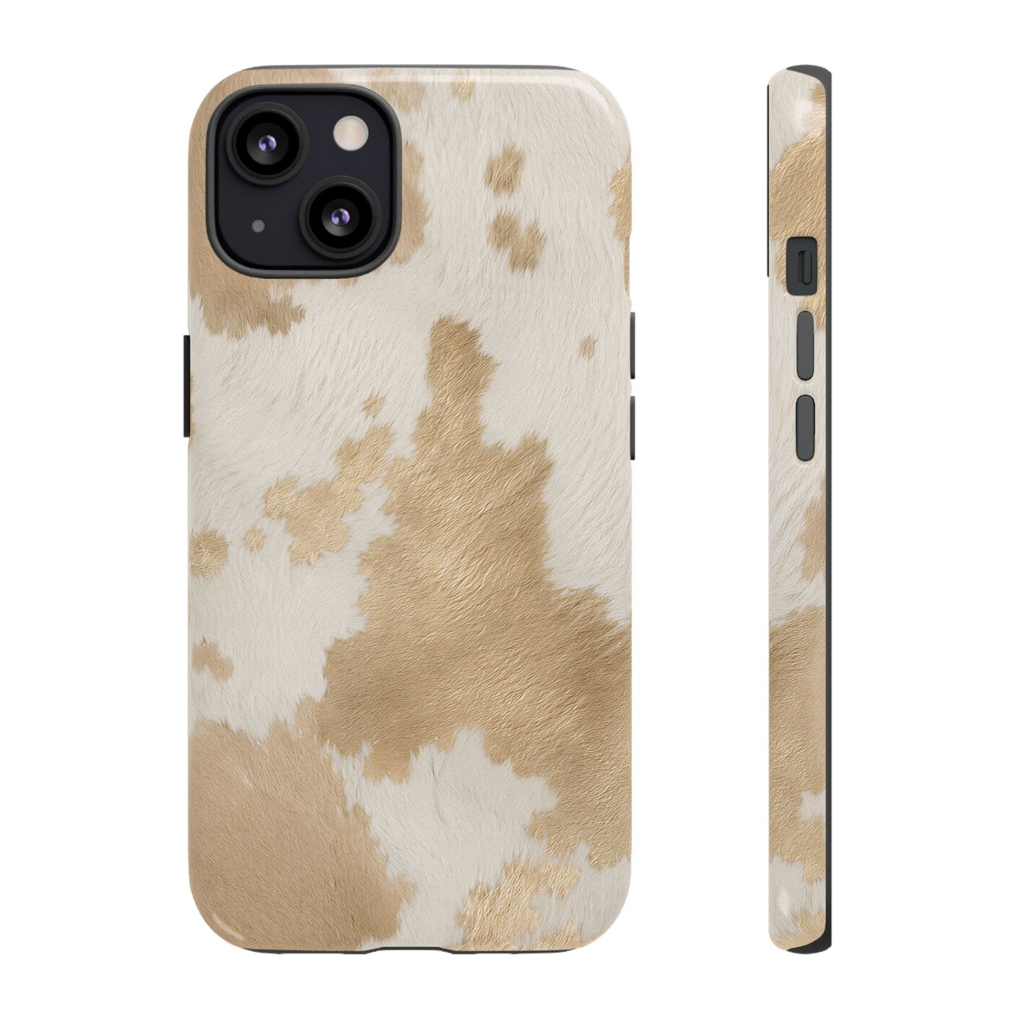 Elegant Champagne Cow Print Phone Case