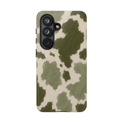Stylish Olive Green Cow Print Phone Case