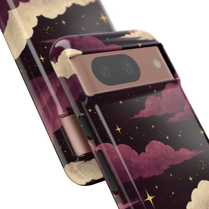 Illustrated Plum Clouds & Stars Phone Case