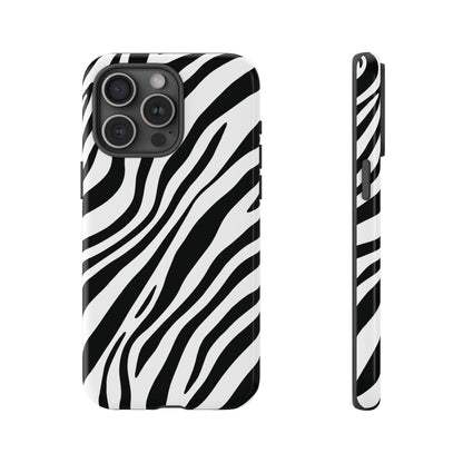 Modern Monochrome Zebra Print Phone Case