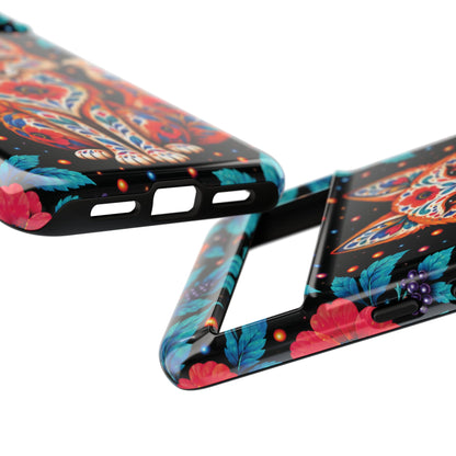 Vibrant Orange and Turquoise Calavera Fox Phone Case - Multicolor Phone Case