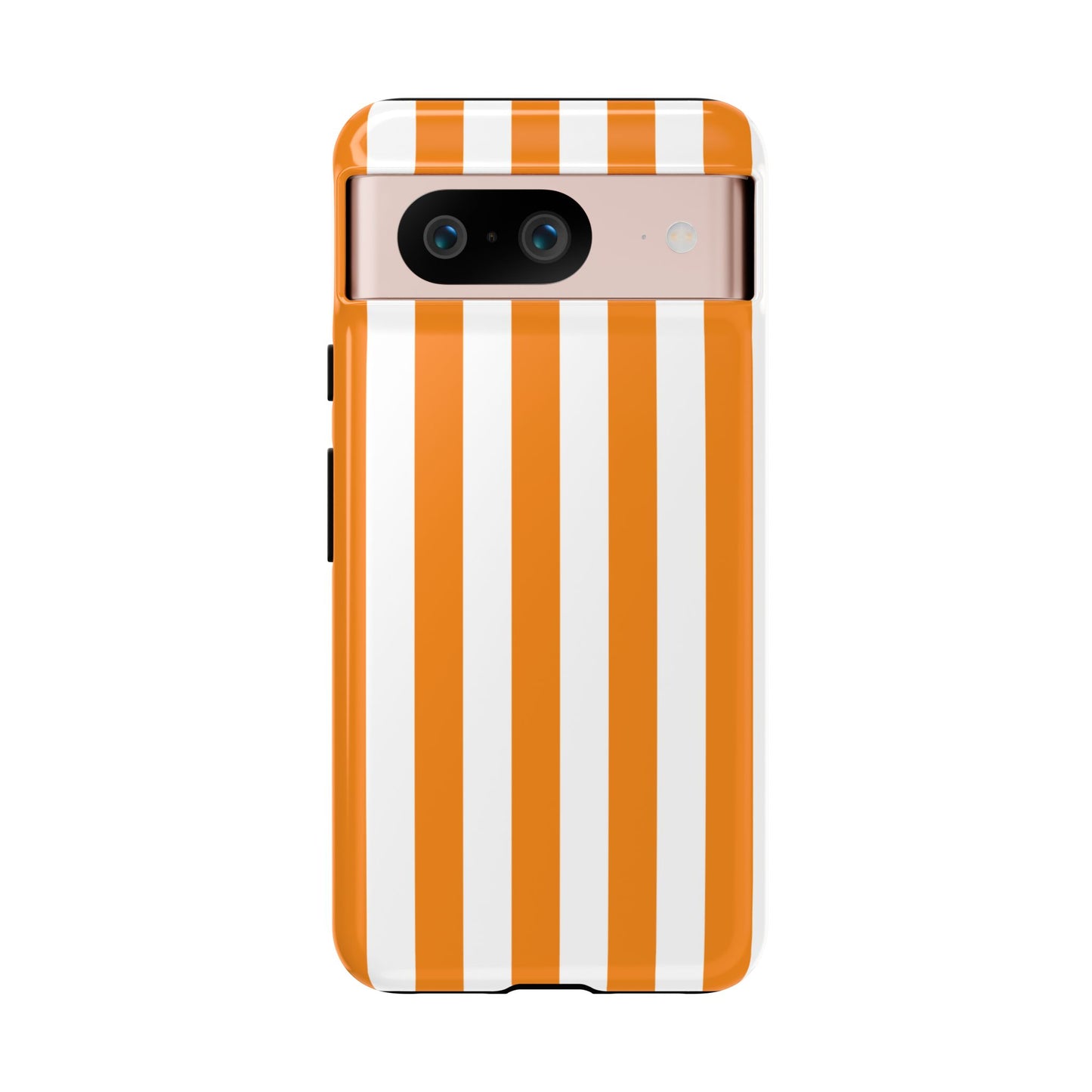 Google Pixel 8 / Glossy Phone Case - Simple Yellow & White Stripe Pattern Phone Case