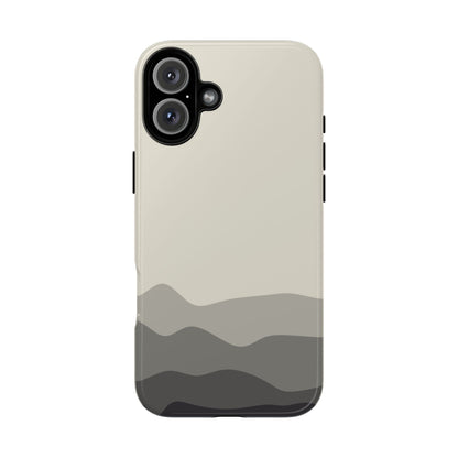 Ivory Abstract Waves Protective Phone Case - White Phone Case - iPhone 16 Plus / Glossy