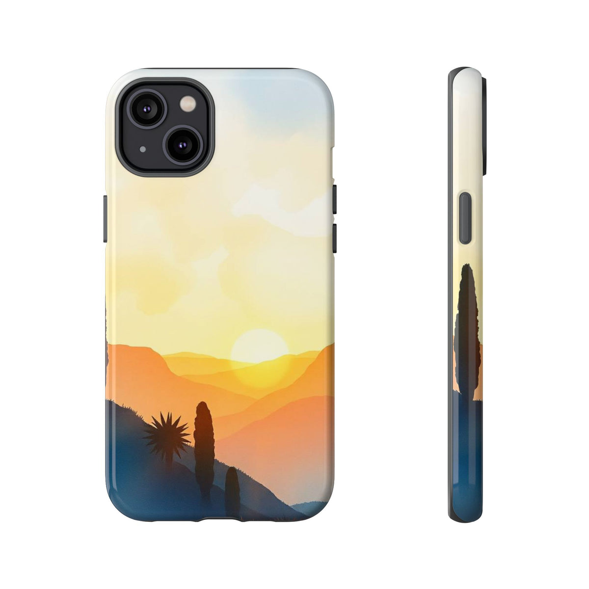 Watercolour Sunset Design Phone Case - Multicolor Phone Case - iPhone 14 Plus / Glossy