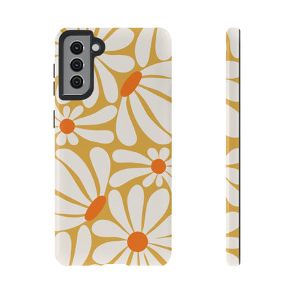 Samsung Galaxy S21 Plus / Glossy Phone Case - Retro Yellow Daisy Pattern Phone Case