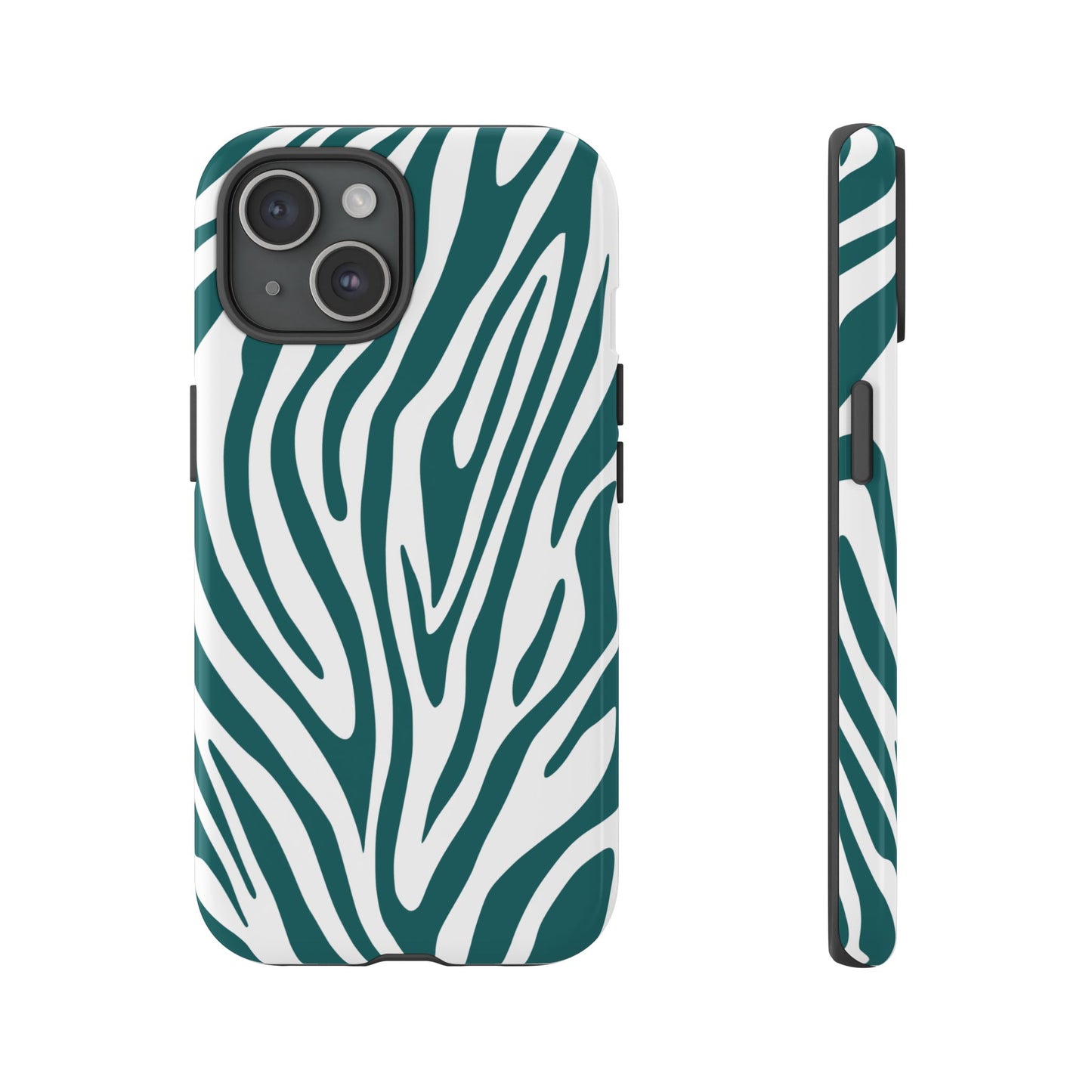 Graphic Teal Tiger Print Phone Case